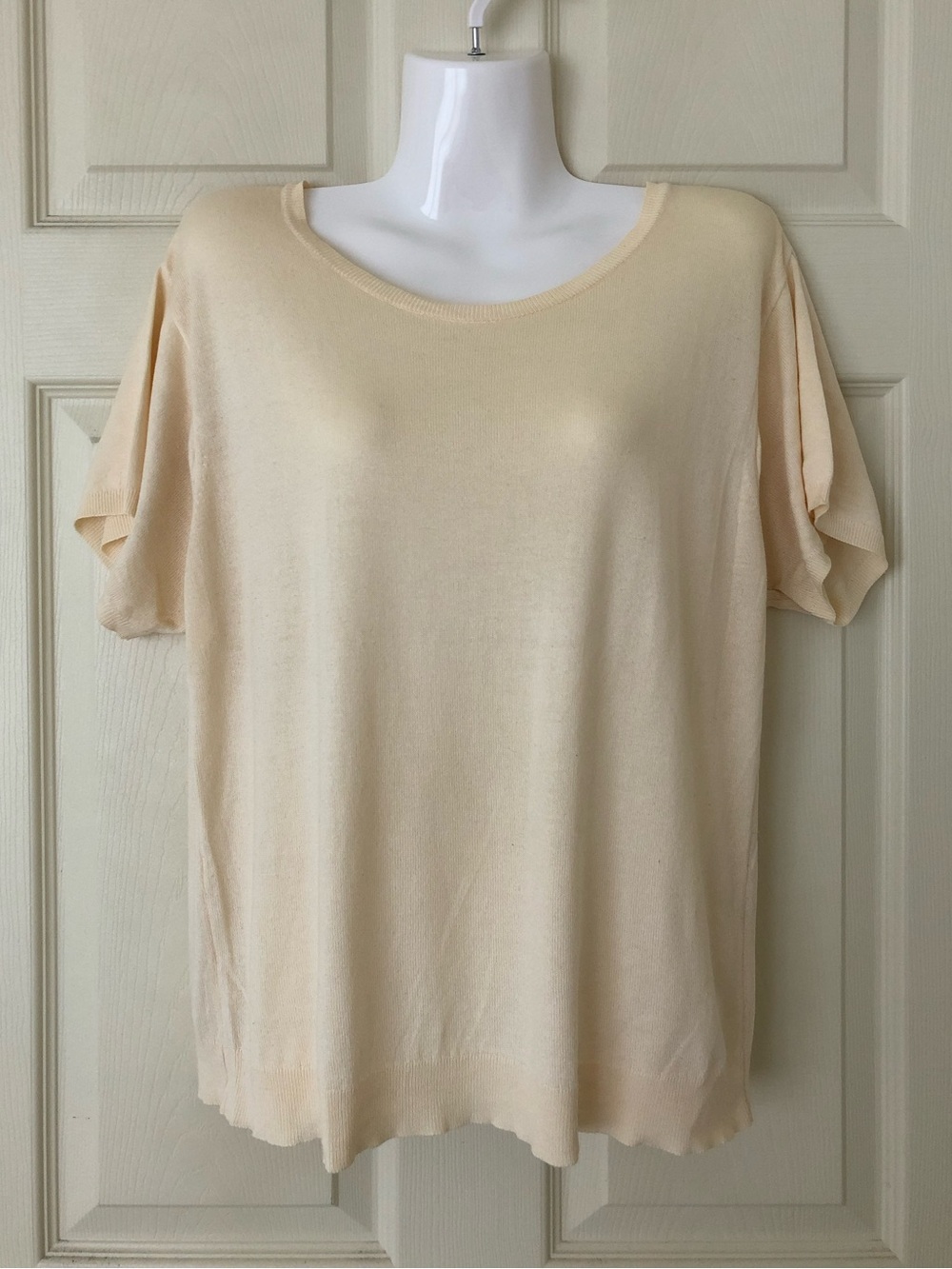 Vintage J. Crew Lightweight Short Sleeve Rayon/Cotton Sweater Tee Size Medium